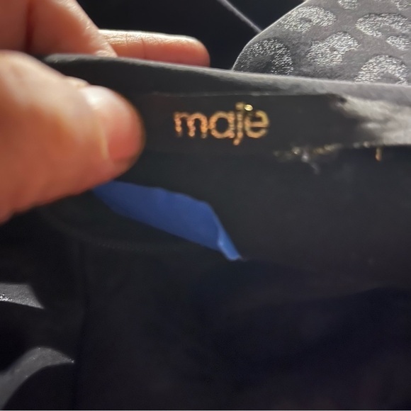 Maje A-Line Black Animal Print Scuba Dress - Picture 3 of 11